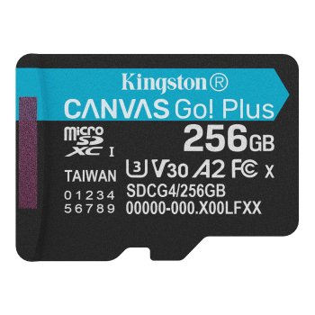 Карта памяти MicroSDXC Kingston Canvas Go Plus 256GB 200MB/s, черный