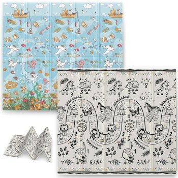 Детский складной коврик Nukido NK-340, океан-сафари