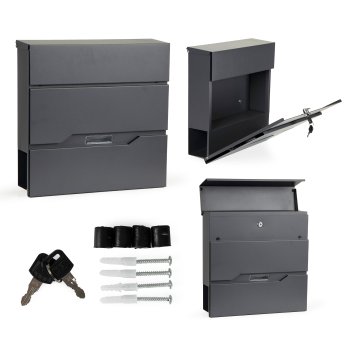 Почтовый ящик уличный ModernHome из оцинкованной стали, антрацит