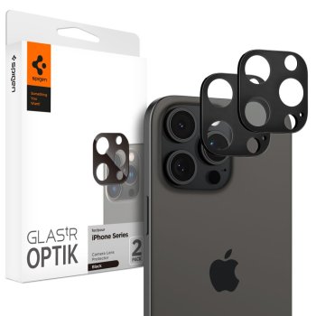 Apple iPhone 14 Pro 6.1'' / 14 Pro Max 6.7'' Spigen Optik.Tr CAmera Protector 2-Pack with Frame, Black |...