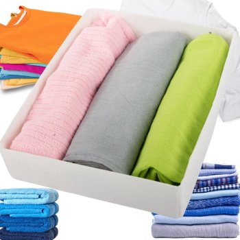 Универсальный органайзер для белья и одежды в ящик шкафа, белый