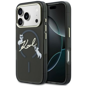 Karl Lagerfeld IML Choupettes Karl Script Logo чехол с MagSafe для iPhone 17 Pro Max – черный