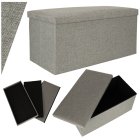 Складной пуфик, пуф, табурет с отсеком для хранения вещей, 76x38x38 см| Folding Ottoman Padded Stool Storage Box