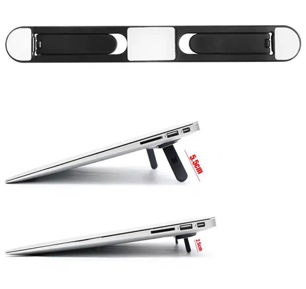 Складная подставка для ноутбука, пластик, черная (1)