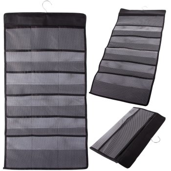 Подвесной двусторонний органайзер для белья в шкаф 24 кармана,...