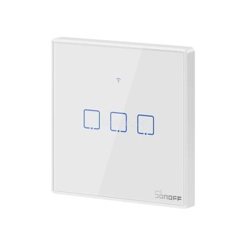 Умный Сенсорный Выключатель Sonoff T2EU3C 3-Gang Wi-Fi RF Белый