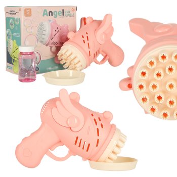 Пистолет для мыльных пузырей с крыльями, розовый