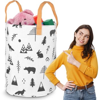 Большая корзина для игрушек Nukido, белая