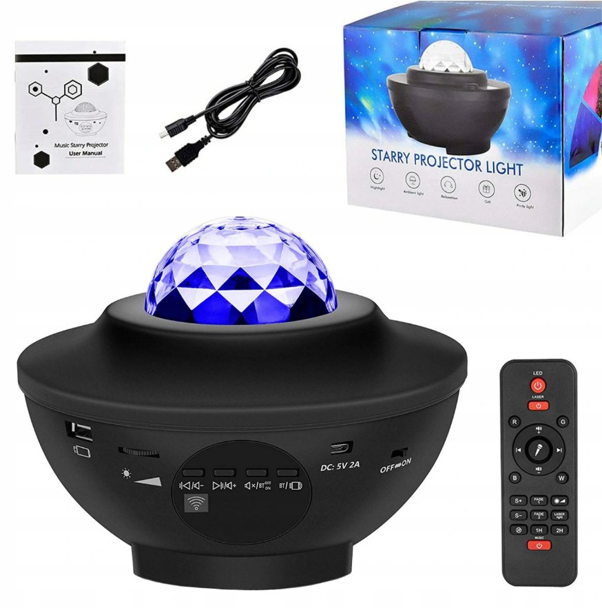 Bluetooth MP3 мини Диско-шар, ночник LED | Bluetooth LED USB MP3 Chrystal Light, night lamp (0)