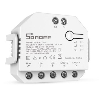 Умный 2-канальный Wi-Fi выключатель Sonoff 15A Реле для Света и Жалюзи