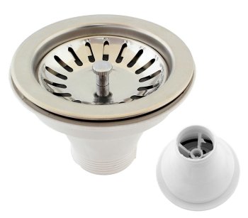 Сливной фильтр-сеточка для раковины с пробкой, стальной, 11,3 см,...