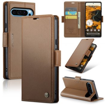 Google Pixel 9 Pro XL CASEME Wallet Magnetic Leather Case Cover, Brown | Чехол для Телефона...
