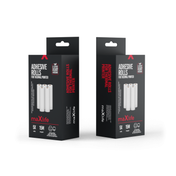 Самоклеящаяся термобумага Maxlife для термопринтера, набор 5 рулонов