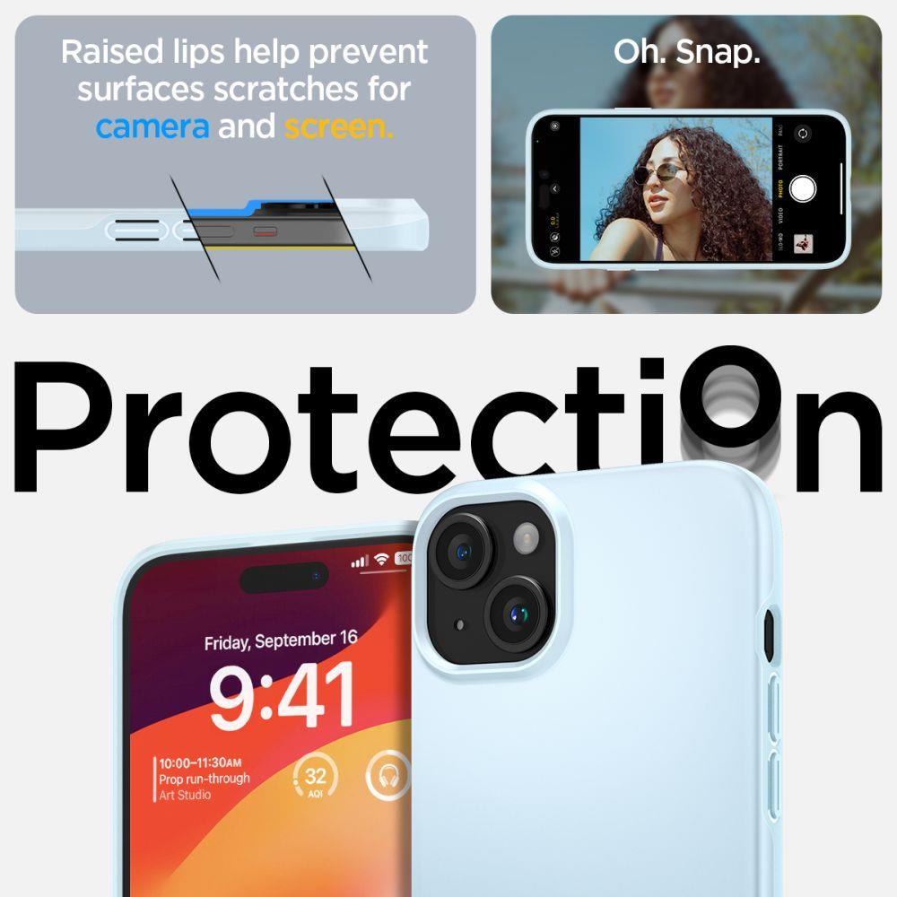 Apple iPhone 15 6.1'' Spigen Thin Fit Case Cover, Blue | Чехол Кабура Кейс Бампер для... (0)