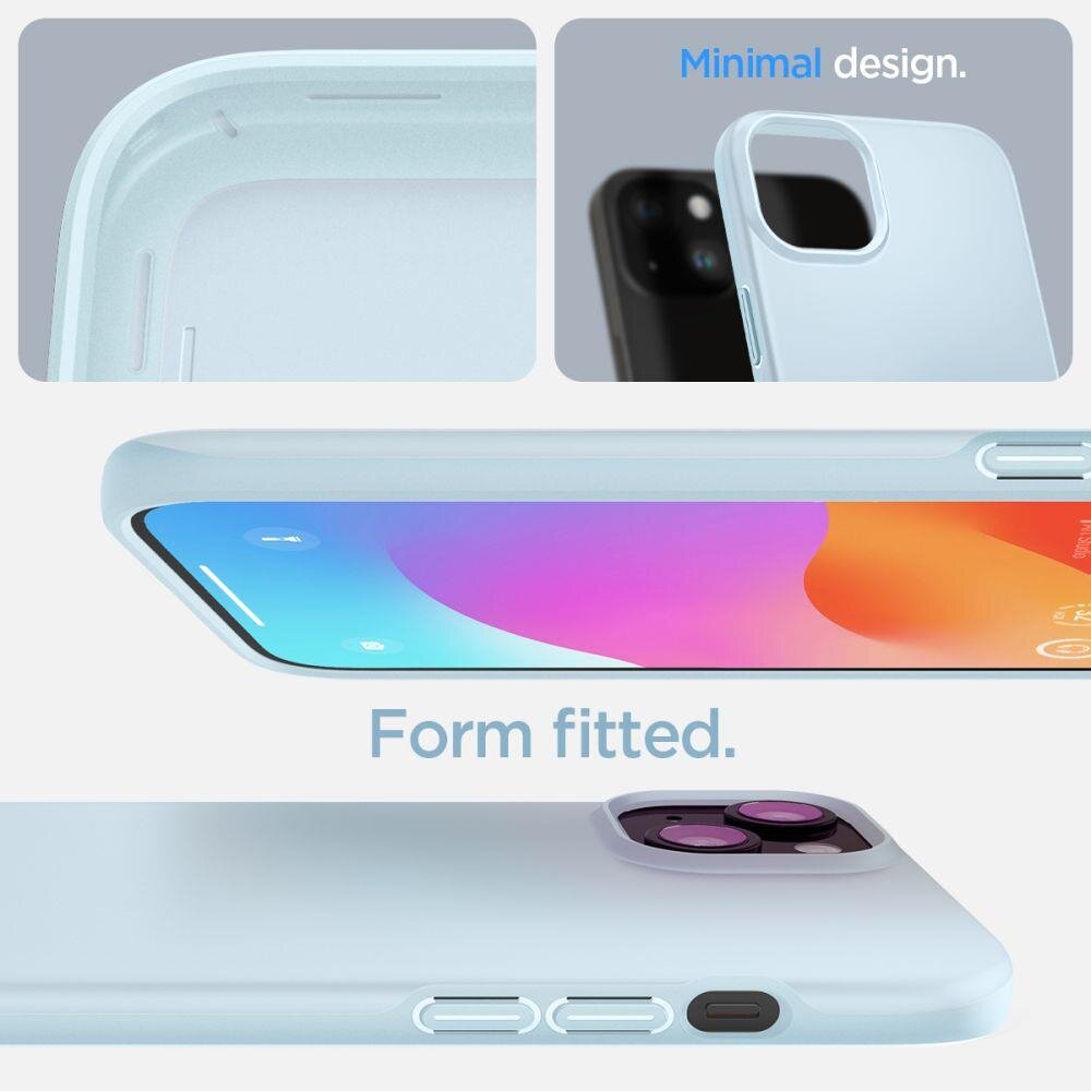 Apple iPhone 15 6.1'' Spigen Thin Fit Case Cover, Blue | Чехол Кабура Кейс Бампер для... (2)