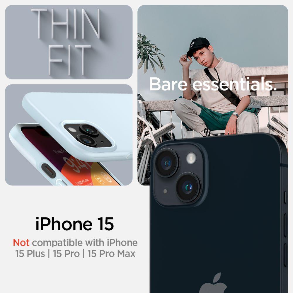 Apple iPhone 15 6.1'' Spigen Thin Fit Case Cover, Blue | Чехол Кабура Кейс Бампер для... (3)