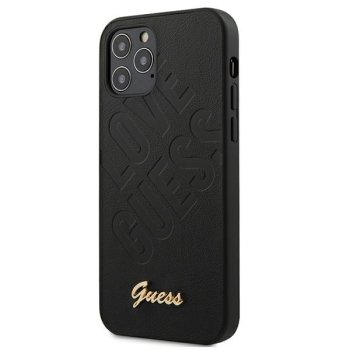 Apple iPhone 12 Mini 5,4" Guess GUHCP12SPUILGBK Black Hard Case Cover Iridescent Love Script Gold Logo | Чехол...