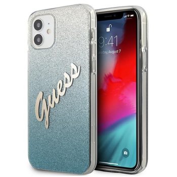 Apple iPhone 12 mini 5.4'' Guess Gradient Script Case Cover (GUHCP12SPCUGLSBL), Blue | Чехол Кейс Бампер...