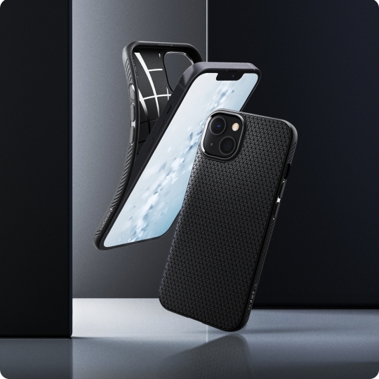 Apple iPhone 13 6.1'' Spigen Liquid Air TPU Case Cover, Black | Чехол Кейс Кабура Бампер для... (4)
