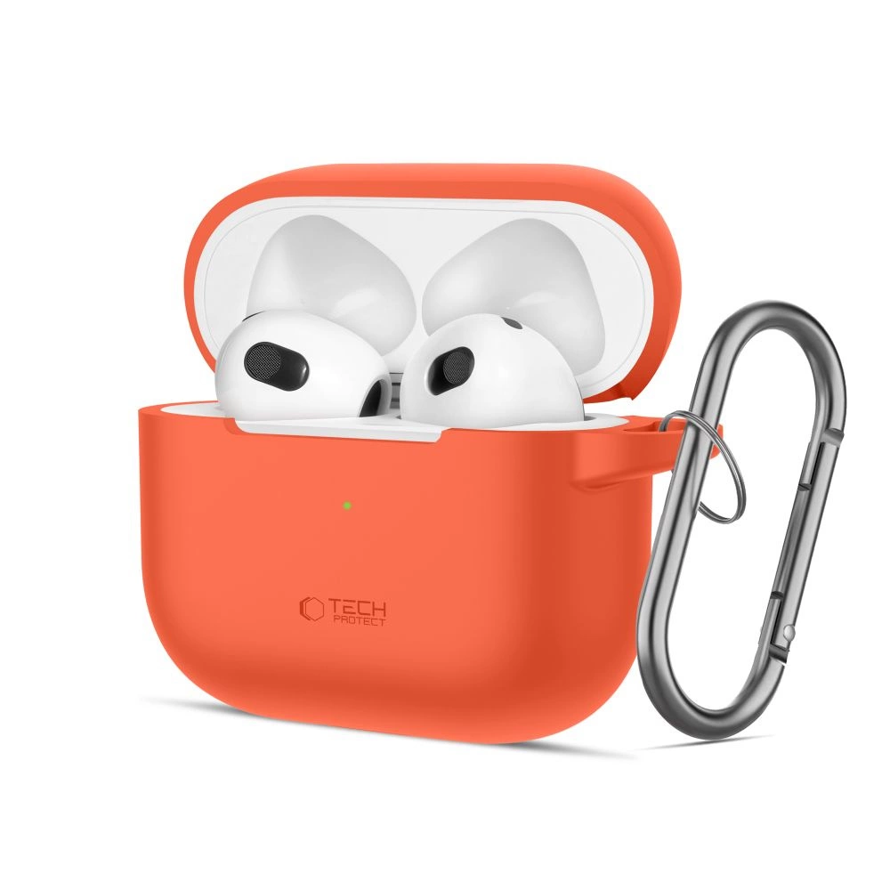 Силиконовый чехол-крючок Tech-Protect для Apple AirPods 3 - оранжевый