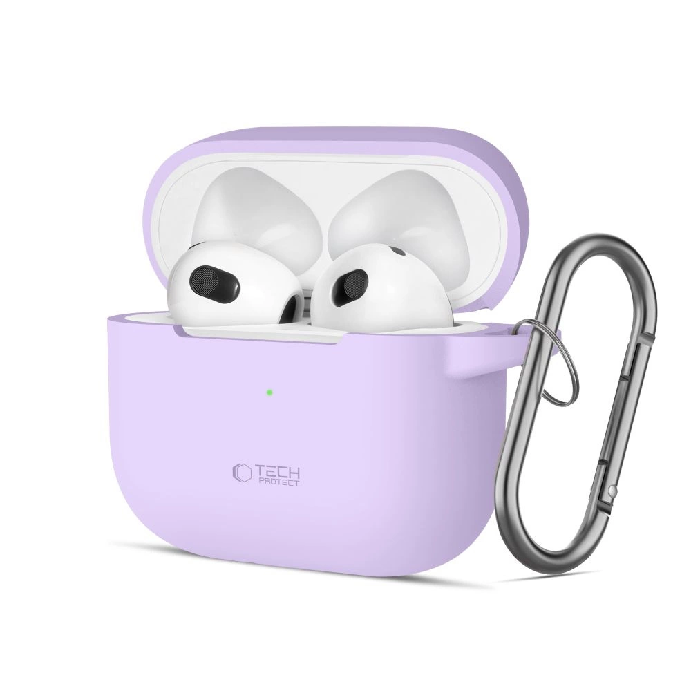 Силиконовый чехол-крючок Tech-Protect для Apple AirPods 3 - фиолетовый