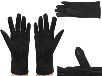 Capacitive Touch Screen Knitted Gloves for iPhone, Samsung, Sony phones, black - перчатки для ёмкостного экрана, тачскрина
