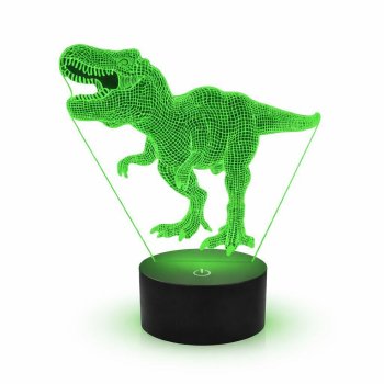 3D ночник динозавр светодиодный с пультом управления, 16 цветов