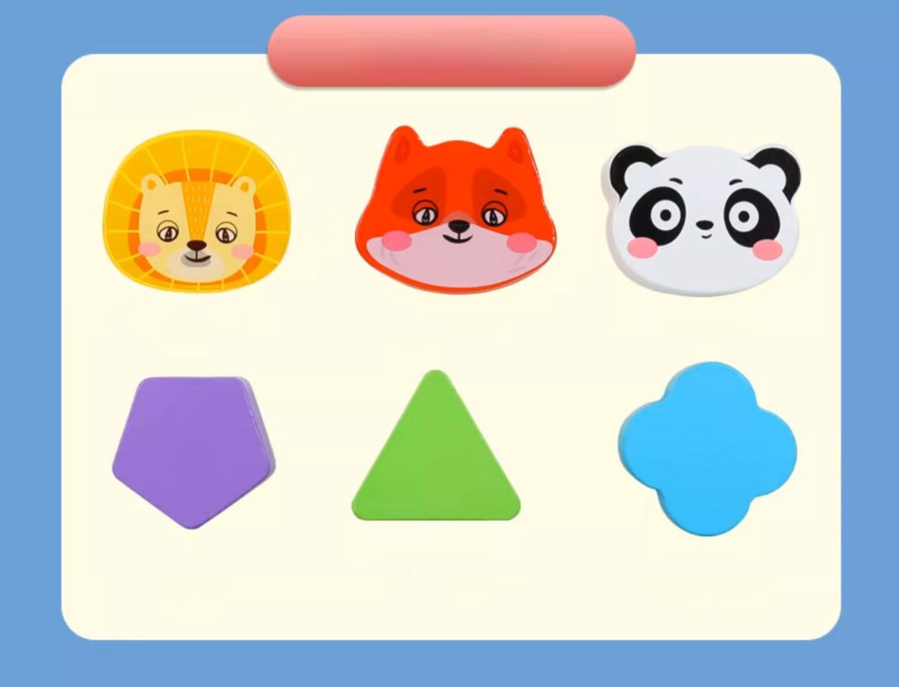 Деревянный сортер Монтессори Сенсорный куб с 6 блоками (3)