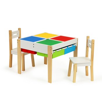 Деревянный детский стол и 2 стула ECOTOYS, комплект мебели