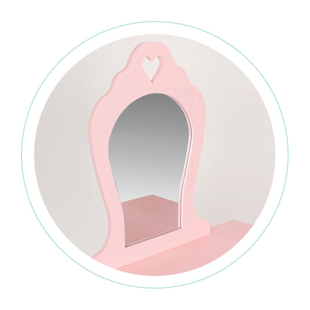 Деревянный туалетный столик для девочки с зеркалом и стулом ECOTOYS (1)