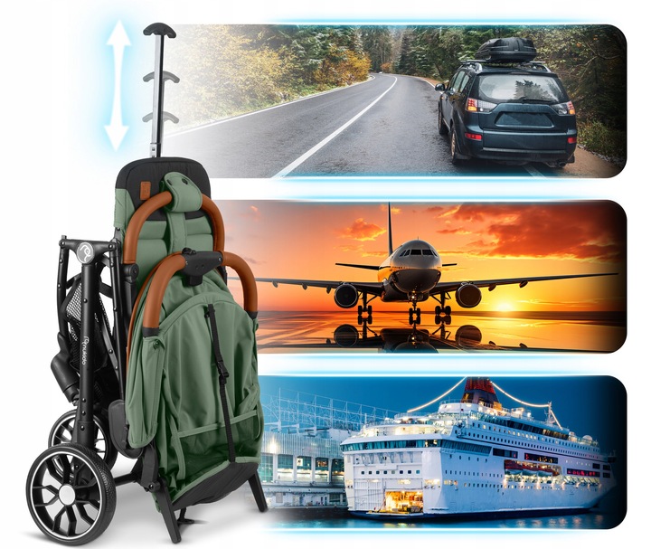 Прогулочная коляска Paseo Nukido, Зелёная (3)