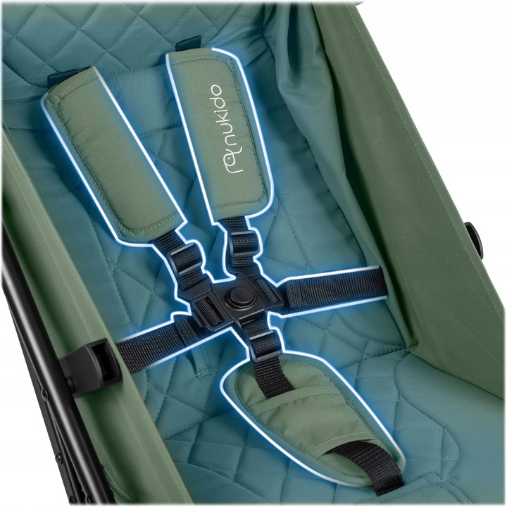 Прогулочная коляска Paseo Nukido, Зелёная (5)