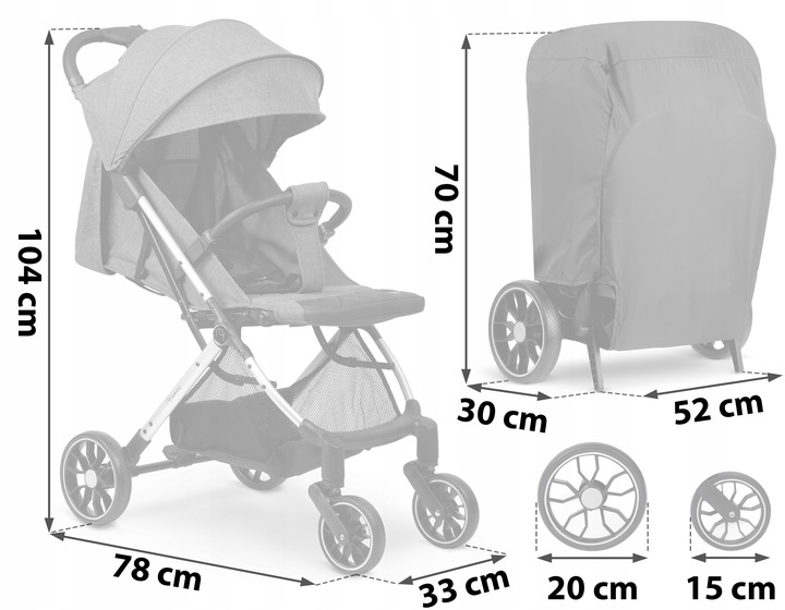 Прогулочная коляска Paseo Nukido, Тёмно-серая (0)