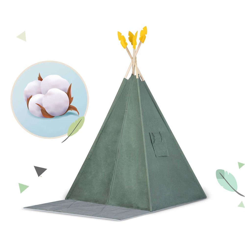 Детская игровая палатка-шатер Nukido, Зелёная | Kids' Play Tent Gazebo (2)