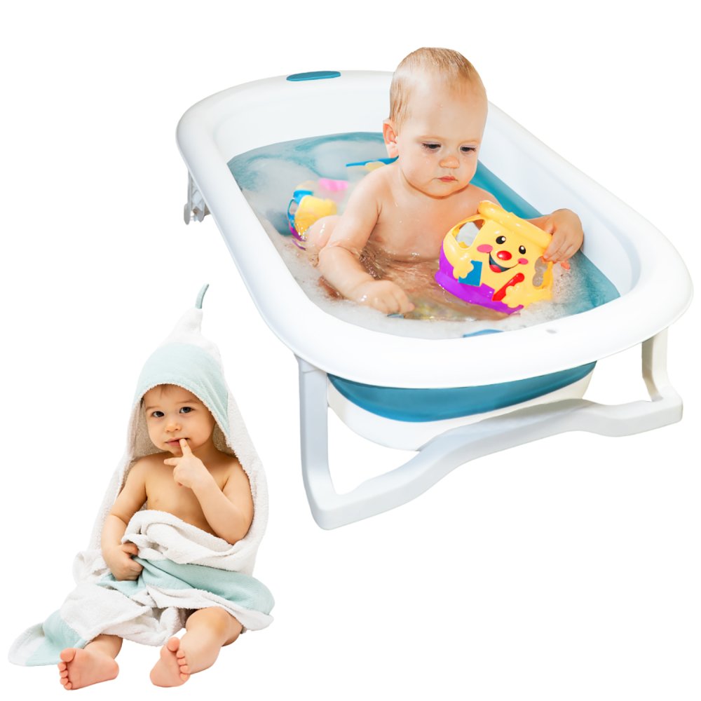 Детская складная ванночка с подушкой Nicekids, Голубой/Белый | Folding Baby... (0)