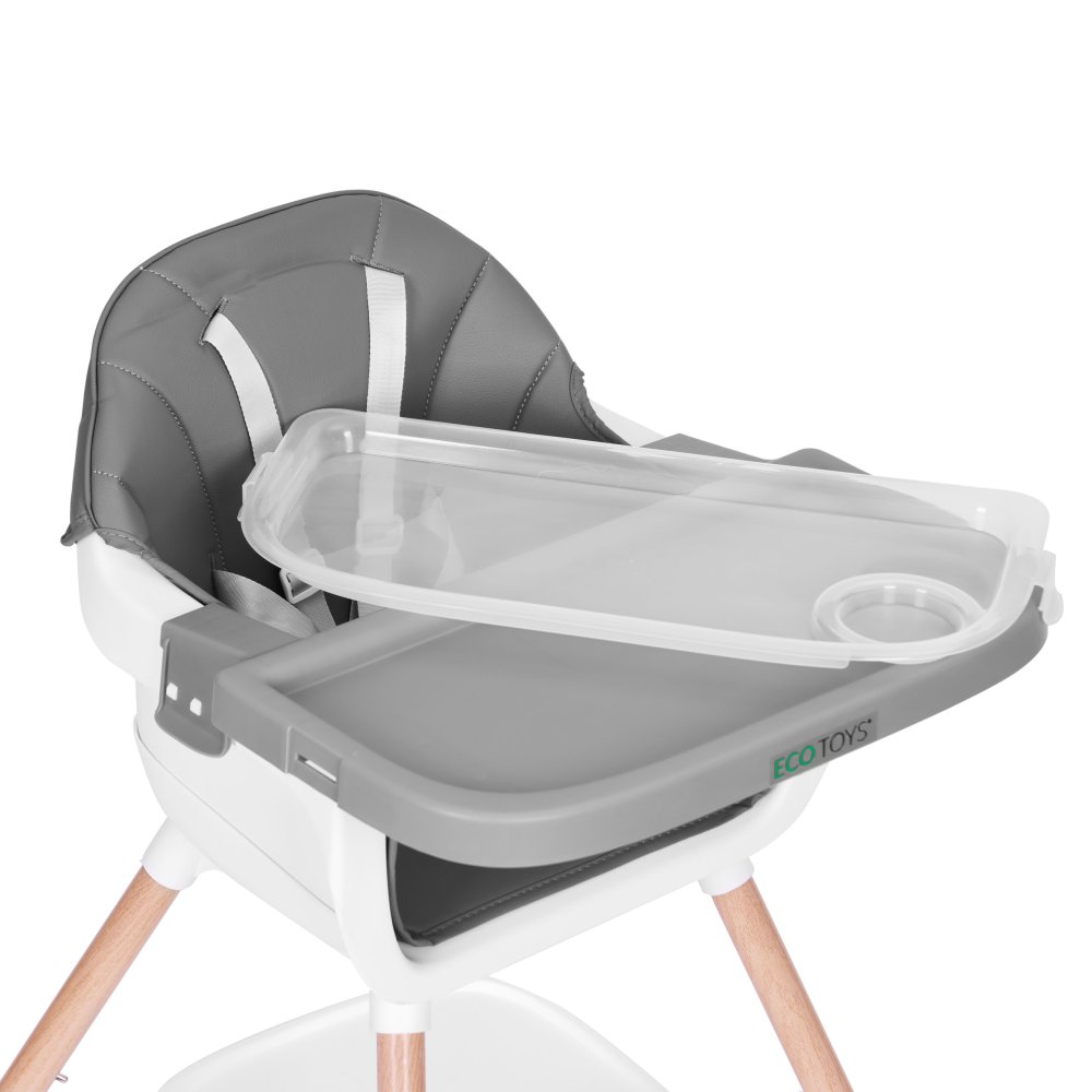 Детский стульчик для кормления 2 в 1 ECOTOYS, серый (1)