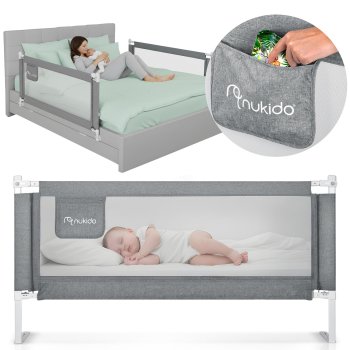 Защитный барьер для кровати Nukido NK-227 180 см, серый