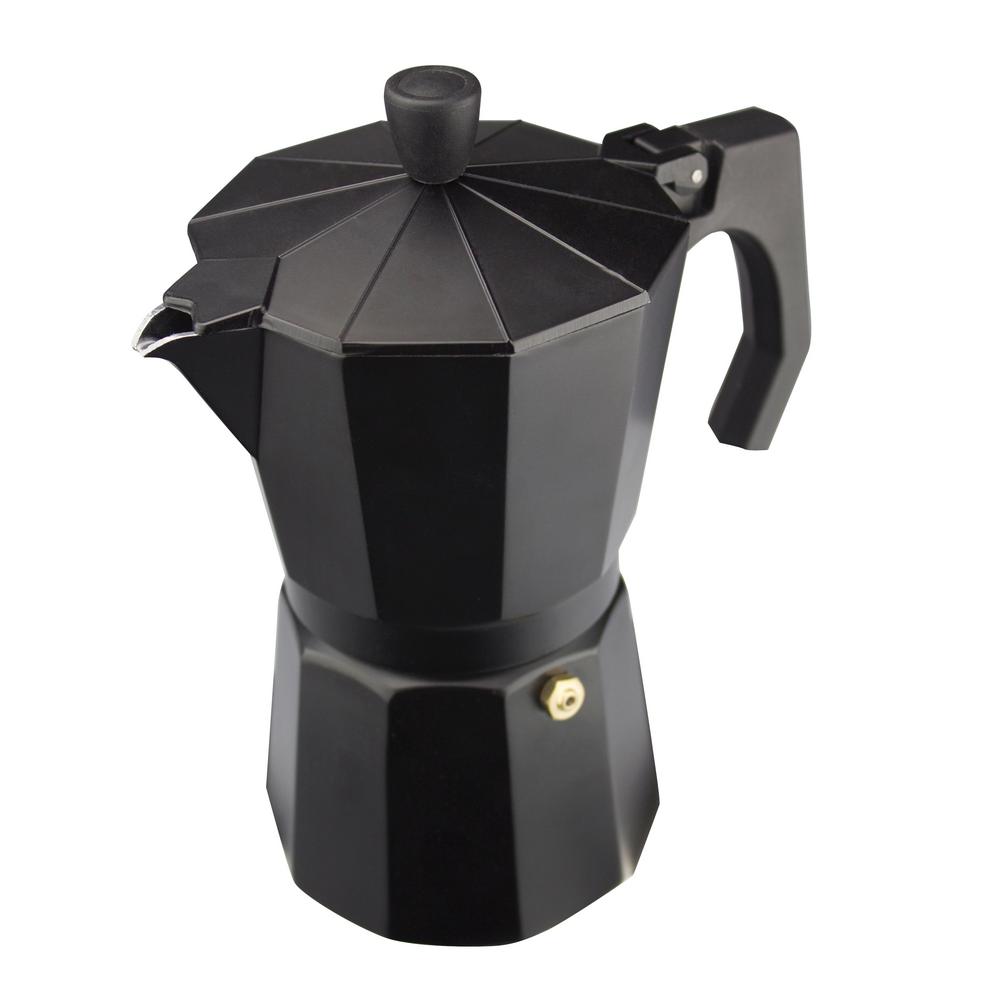 Гейзерная кофеварка Эспрессо 600мл, Чёрная | Moka Pot Coffee Maker 12 Cup (1)