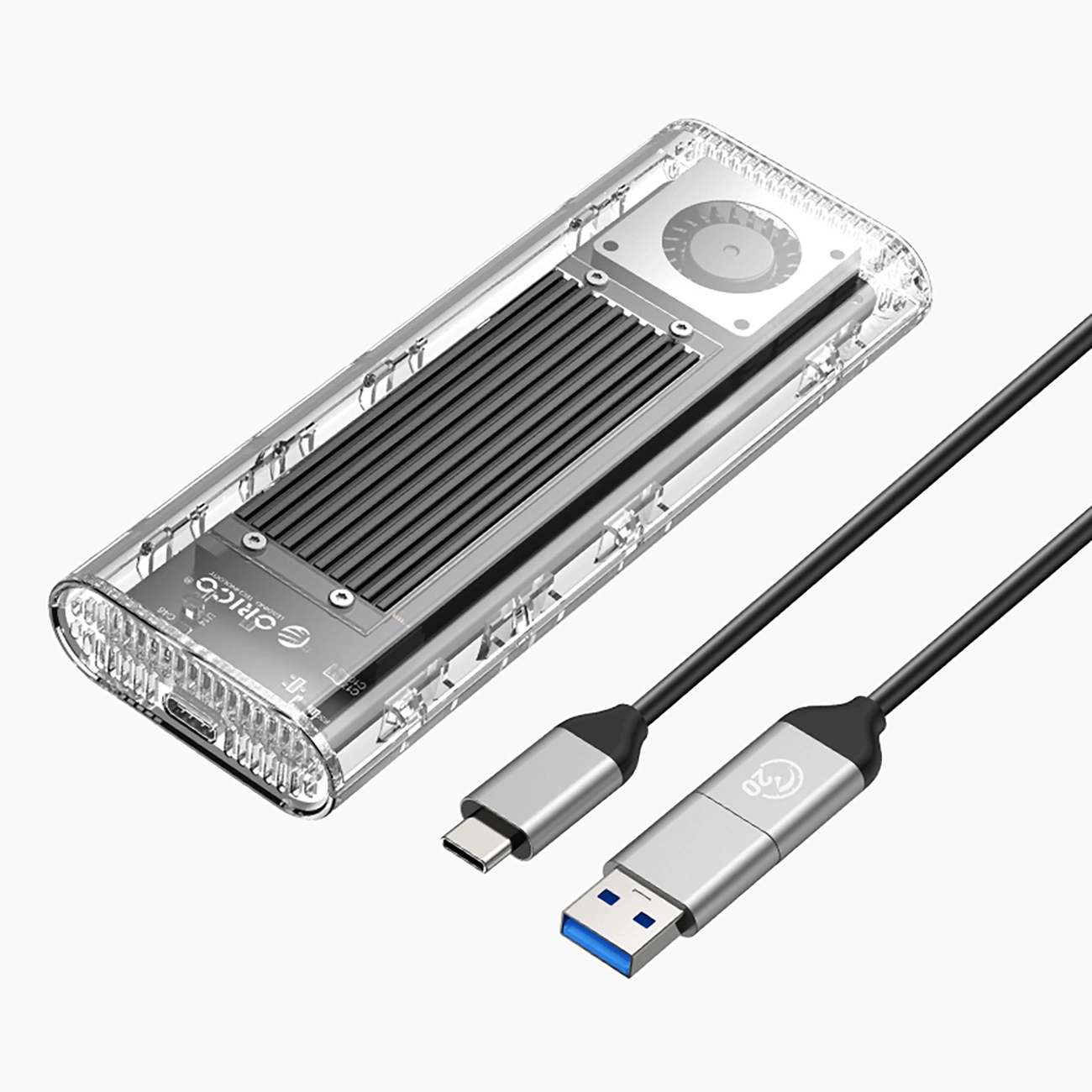 Дисковый карман M.2 NVME USB-C 3.2 20 Гбит/с - серебристый