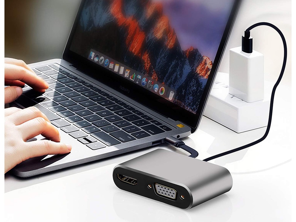 Адаптер USB-C на HDMI 4K, VGA, USB 3.0 и USB-C Power Delivery (2)