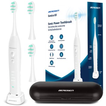 Звуковая зубная щетка Berdsen Sonica B3 с дорожным футляром, белая