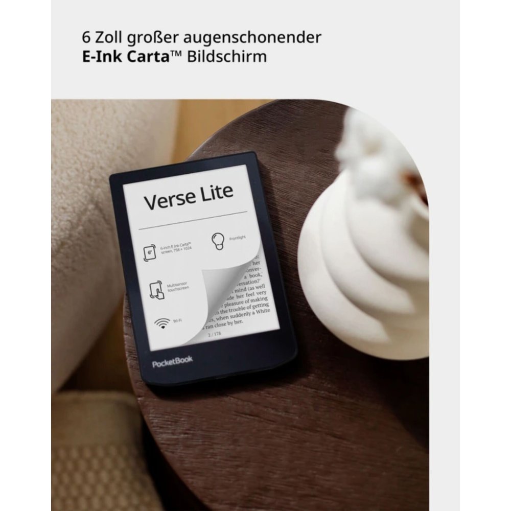 PocketBook Verse Lite eReader eBook 8GB, Midnight Grey | Электронная Книга (1)