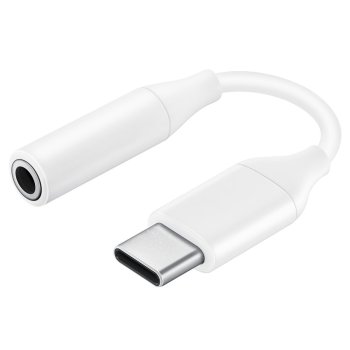 Samsung USB Type C на 3,5 мм AUX MiniJack Кабель-Переходник, Белый | USB-C to 3.5 mm Female Adapter