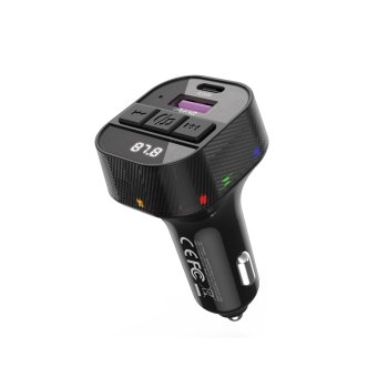 FM модулятор XO BCC17 с Bluetooth MP3 и автозарядкой 30Вт, черный