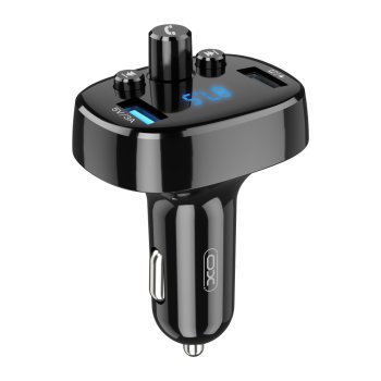 FM-трансмиттер и автомобильная зарядка 15W XO BCC02 Bluetooth, черный