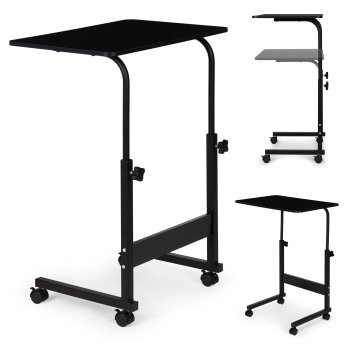 Мобильный столик для ноутбука с колесиками, регулировка высоты, ModernHome, черный