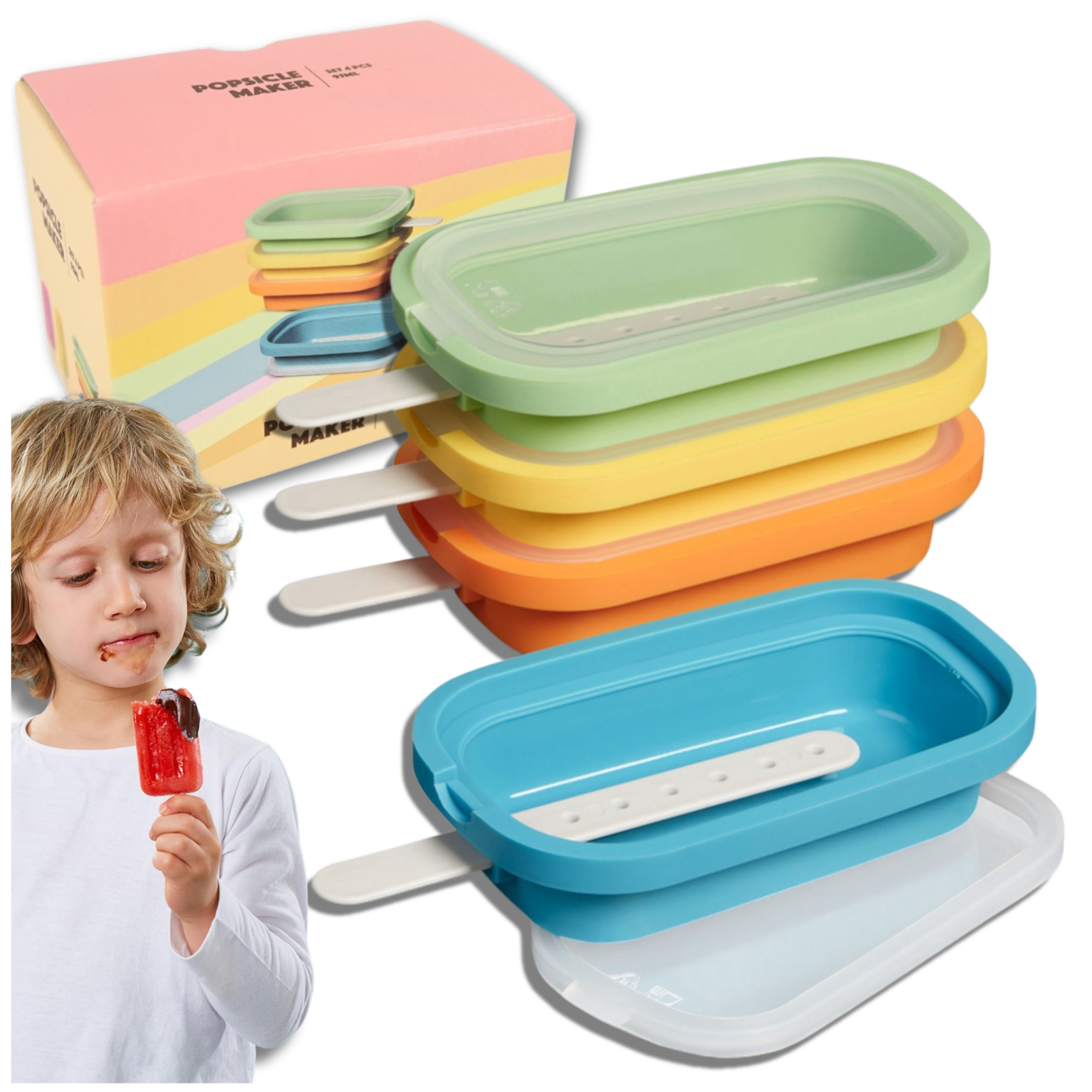 Силиконовые формы для мороженого и десертов на палочке,...