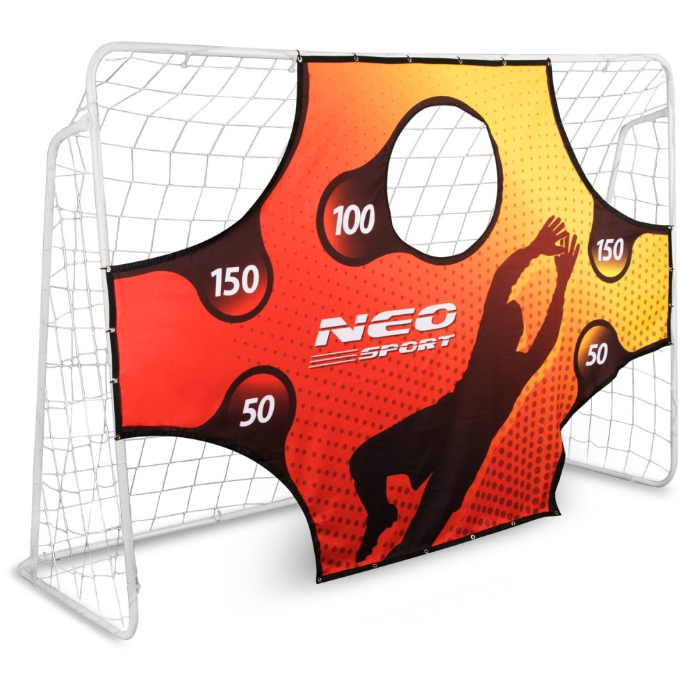 Neo-Sport Футбольные ворота 245x155x80 см + мишень для тренировки точности (1)