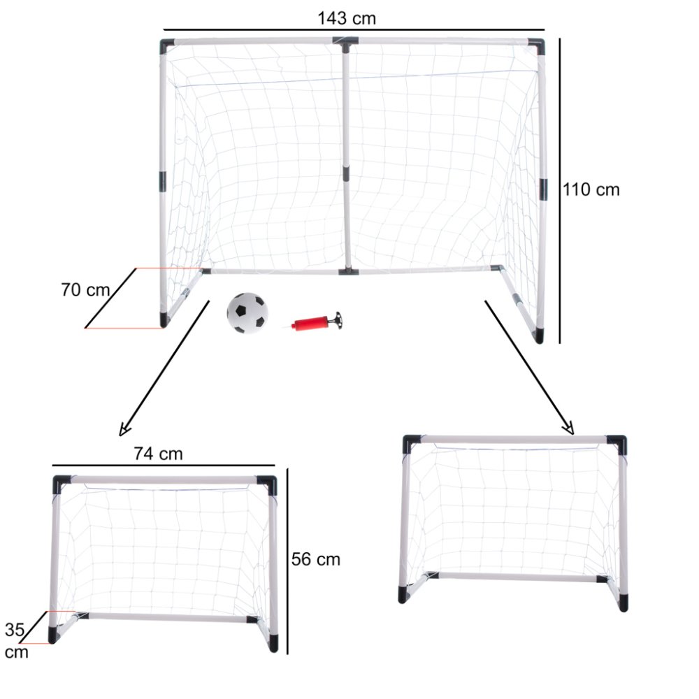 Детские футбольные ворота 2в1, 143x110x70см | Kids Football Goal (3)