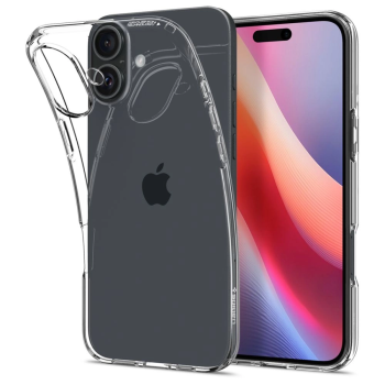 Apple iPhone 16 6.1'' Spigen Liquid Crystal TPU Case Cover, Transparent | Чехол Кейс Бампер Обложка для Телефона